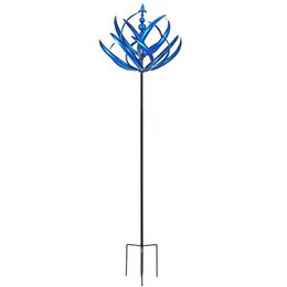 Garden Decorations Wind Rotator Unique Wind Rotating Windmill Removable Blue Durable Reflective with Ground Plug Art Crafts Garden Decoration 230920