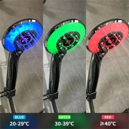 LED Shower Head Digital Temperature Control Shower Sprayer 3 Spraying Mode Water Saving Shower Filter Bathroom Accessories