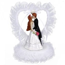 Decorative Flowers Table Centerpieces Wedding Bride Groom Ornaments Couple Cake Decor Adornment Sculpture Mesh