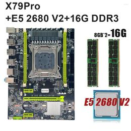 Motherboards KEYIYOU X79 Placa Mae Motherboard Set LGA 2011 V1 V2 With Xeon E5 2680 Processor 16GB DDR3 ECC REG RAM KIt