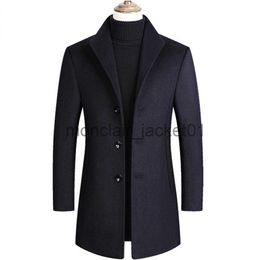 Men's Trench Coats Men Wool Blends Coats Autumn Winter New Solid Colour High Quality Men's Wool Coats Luxurious Wool Blends Coat Male J230920