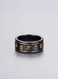 Band Rings Double 99 Ancient Black and White Ceramic Ring Bee Planet Couple Rings Valentines Day Gift Factory Direct Supply Can 1631514 x0920