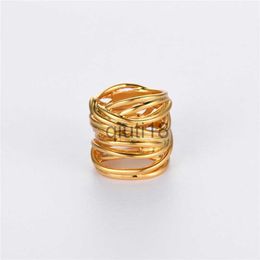 Band Rings Simple Retro Multi Layered Line Wrapped Ring For Women Niche Design Personalised Fashion Accessories x0920