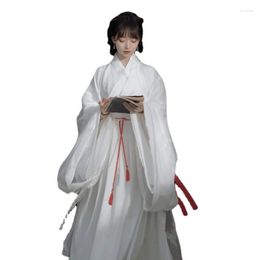 Ethnic Clothing White Wei-Jin Period Style Fairy Dress Women Hanfu Chinese Ancient Vintage Elegant For Kei