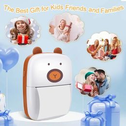 DDEMSMOE Mini Printer Bluetooth Inkless Instant Photo Printer, Small Thermal Pocket Sticker Printer, Portable Mobile Phone Picture Printer For Printing Label