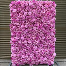 Decorative Flowers 3D Artificial Flower Wall Panels Background Wedding With Pink Roses And Holiday Party Decorations AGY300