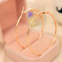 Vintage Golden Circle Earrings Whole Big Large Gold Colour Creole Hoop Earrings For Women Party Jewellery Hoops aretes313J