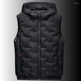 Men's Vests Winter Thick Warm Hooded Vest Heating Function Sleeveless Male Casual Gilet Outwear Coats Plus Size 8XL