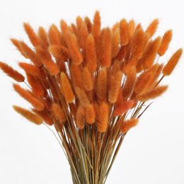 Christmas Decorations 120Pcs Dried Flower Rabbit Tail Boho Decor Natural Bunny Tails Grass Artificial Lagurus Ovatus for Wedding Home Decoration 230919