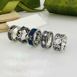 Band Rings Fashion Designer Sterling Silver Rings jewelry woman man Couple Lover Wedding ring promise ring engagement rings x0920