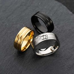 Band Rings 8mm wide men's stainless steel frosted ring simple fashion Jewellery x0920