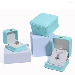 Jewellery Pouches PU Leather Ring Pendant Organiser Box With Crown Clasp Wedding Ceremony Bracelet Necklace Packaging Storage