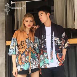 Ethnic Clothing Japanese Kimono Traditional Yukata Femme Couple Kimonos Cardigan Men Women Asia Cosplay Costume Japan Shirt280A