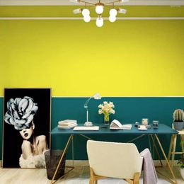 Wallpapers Nordic Plain Solid Colour Green Yellow Wall Paper Modern Living Room Bedroom Background Mural Wallpaper For Walls