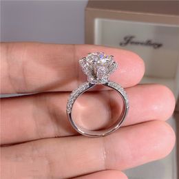 Wedding Rings Custom Name Certified 5 Carat Diamond Engagement Ring Women 925 Silver Band AU750 D Colour VVS1 Box 230920