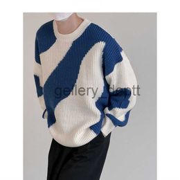 Men's Sweaters Autumn and Winter O-Neck Knit Sweater for Men Cow Patchwork Pullover Men Loose Casual Harajuku 2022 New Mens Oversized Sweater J230920