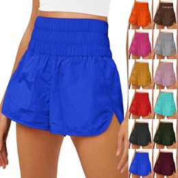 Women's Shorts Spring And Summer Elastic High Waist Yoga Quick Dried Sports Training Colourful Split