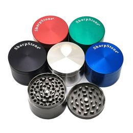 2023 RM Tornado 7000 Flat Concave SharpStone Grinders Smoking Herbal Spice Crusher 50mm Metal Grinder 4 Parts With Scraper 6 Colours Dry Herb Vaporizer