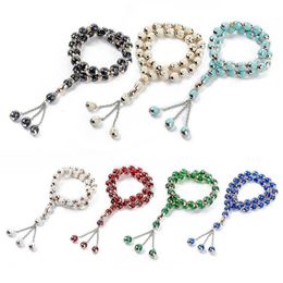 Islamic Religious Women Unisex Men Resin 33 Beads Tasbih Engraved Muslim Prayer Bracelet Folk-Custom Beaded Strands266G