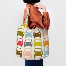 Shopping Bags Fashion Printing Car Park Pattern Colourful Tote Bag Portable Canvas Shopper Shoulder Pography Handbags