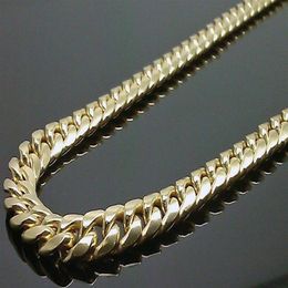 Real 10K Yellow Gold Miami Cuban Link Chain 8mm 24 inch236q