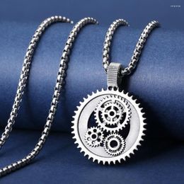 Pendant Necklaces Fashion Gear Hollow Necklace For Men Hip Hop Punk Titanium Steel Men's And Women's Clothing Accessories