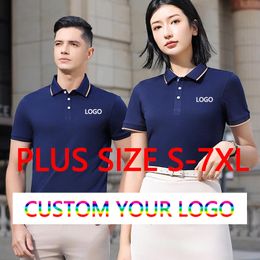 Men's Polos Plus Size S-7xl Business Polo Shirt Unisex Style Custom Design Company Brand /Print Short Sleeve Shirt 230920