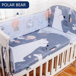 5 Pcs Cotton Cartoon Bumper For Newborn Kawaii Animal Bed Sheet Infant Crib Bedding Set Baby Organiser 201210176O