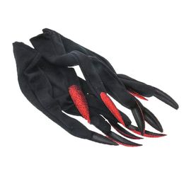 Five Fingers Gloves Long Nails Cosplay Cool Punk Gothic With Claws Black Mittens Halloween 230919