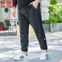 Men's Pants Large Size 9xl 8xl Men Corduroy Sweatpants Joggers Warm Thick High Quality Streetwear Harem Winter Brand Jogger Trousers