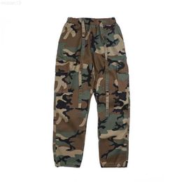 American Military Style Camouflage Overalls with Loose Straps and Wide Legs, Trendy Multi-pocket Leggingspapa