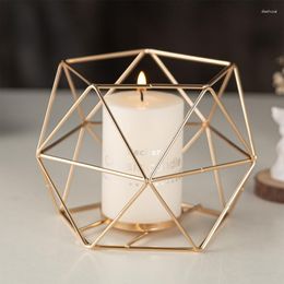 Candle Holders Romantic Tea Light Holder Metal Geometric Hollow Tealight Votive Candlestick For Wedding Party Home Decor