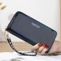 Wallets Laser Long For Women Fashion Pu Leather Wallet Purse Cell Phone Pocket Multi-Card Holder Clutch Bag Purses