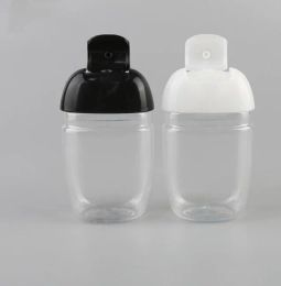 wholesale quality black 30ml hand sanitizer bottle PET plastic half round flip cap bottle childrens carry disinfectant hand sanitizer ZZ