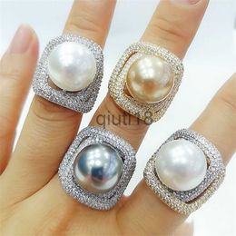 Band Rings Wedding Rings GODKI Trendy Twist Pearl Statement Rings for Women Cubic Zircon Finger Rings Beads Charm Ring Bohemian Beach Jewellery 230901 x0920