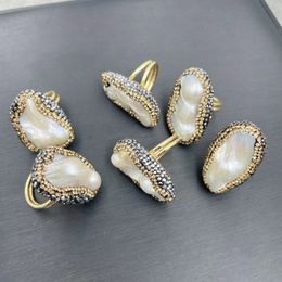 Wedding Rings Natural Baroque profiled freshwater pearl ring is the Jewellery gift for fashionable and exquisite women s wedding banquet 230920