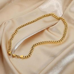 Chains 7.3mm Chunky Gold Cuban Chain Necklace For Women 18K Plated Stainless Steel Miami Link Choker