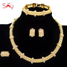 Wedding Jewellery Sets Sunny Big Round Set For Women Bridal Necklace Earrings Ring Bracelet Party Gift 230920