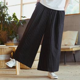 Men's Pants Harajuku Casual Mens Vintage Straight Wide Leg Trousers Male Streetwear Baggy Striped Men Harem Sweatpants