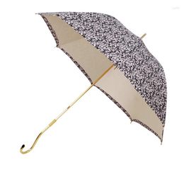 Umbrellas Double Layer Diamond Curved Handle Broken Flower Long Umbrella With Light Luxury Dual Purpose Women's