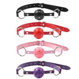 Costume Accessories Faux Leather Mouth Ball Men Sexy Face Masks 4 Colors Adult Cosplay Party Facemask Gay Role Play Bondage Fetish Accessory