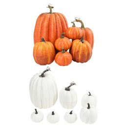 Other Event Party Supplies 7pcs Artificial Pumpkins Assorted Fake Simulation Pumpkin for Halloween Thanksgiving Home Decoration 230919