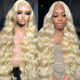 40 Inch Brazilian Hair Honey Blonde 613 Body Wave 13x4 HD Transparent Lace Front Wig 360 Lace Front Simulation Human Hair Wigs For Women