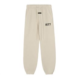 Calça de moletom com capuz 1977 Homens Mulheres Loose Ware Cargo Cinza Calças Quentes Pantoufle 100% Calças de Algodão Grosso de Alta Qualidade Tamanho Grande EUA TAMANHO S M L XL 2XL 3XL