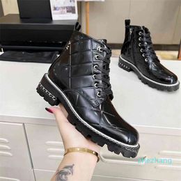 Designer Boots Women Ankle Booties Winter Boot Martin Leather Platform Letter Woman Shoes