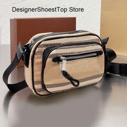 Duffel Bags Camera Bag Crossbody Waist Chest Bags Women Handbag Men Purse Fashion Canvas Patchwork Tartan Zipper High Quality Cowhide Real Leather TOP OCRC