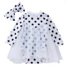 Girl Dresses Summer Dress Climbing Skirt Polka Dot Print Crew Neck First Easter Baby Outfit 1218 Months Clothes