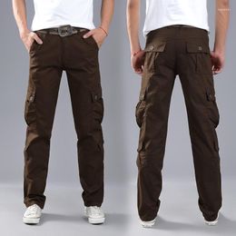 Men's Pants Cotton Mens Cargo Army Tactical Male Multi-Pocket Outwear Straight Trousers Military Pant Men Pantalon Homme