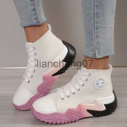 Dress Shoes Ladies Pattern Canvas Sneakers Ladies Casual Shoes 2023 Designer Sneakers Ladies Flat Lace Up Zapatillas Mujer Chaussure Femme x0920