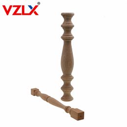 Decorative Objects Figurines VZLX Corridor Bridge Column Wood Fence Beads Lathe Small Applique Vintage Home 230920